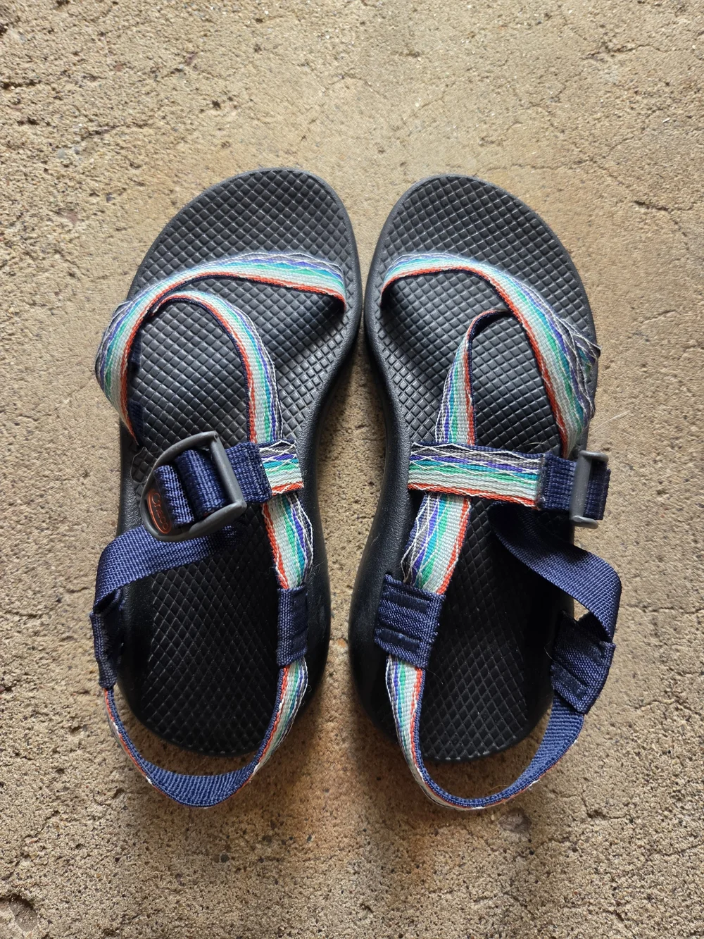 Chaco Kids Black Sandals with Multicolor Straps